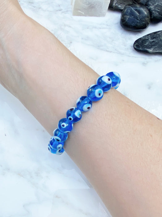 Blue Evil Eye Silver Cubic Zirconia Adjustable Slider Bracelet for Wom –  ZIVOM