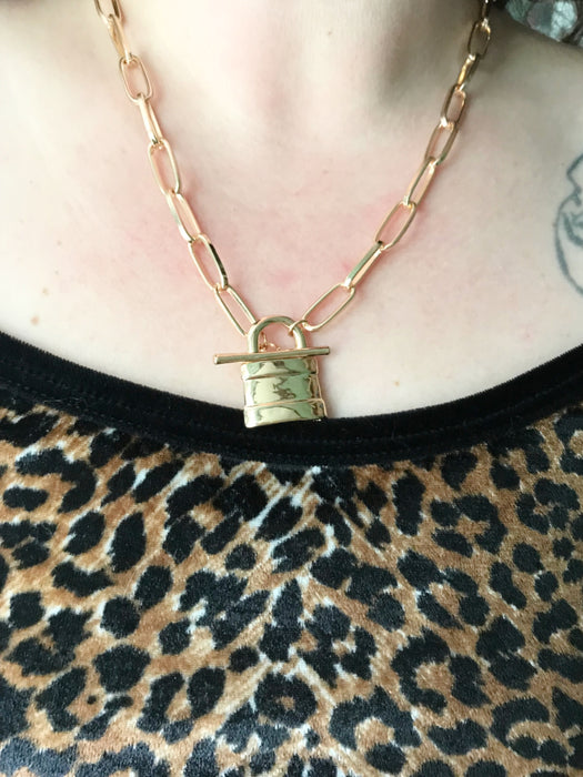 Padlock Toggle Chain Necklace | Gold Silver Lock | Light Years Jewelry Gold