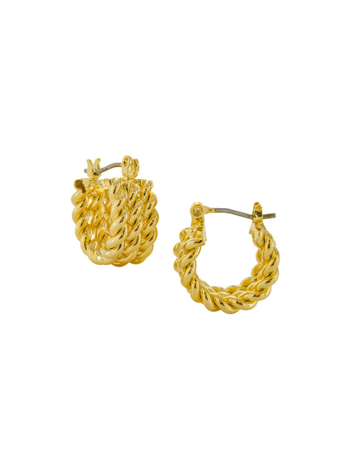 Chunky Three Row Rope Hoops | Gold Plated Earrings | Light Years Jewelry
