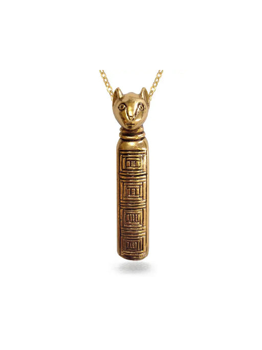 Golden Cat Mummy Necklace by Museum Reproductions | Light Years Jewelry