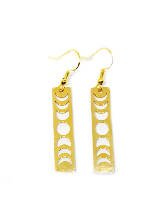 Moon Phase Bar Dangles | Gold Silver Earrings | Light Years Jewelry