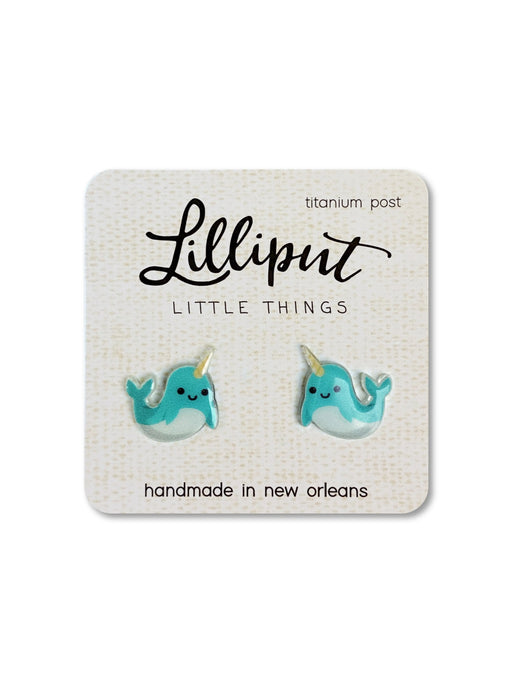 Cutesy Narwhal Posts Lilliput Little Things | Studs Earrings | Light Years