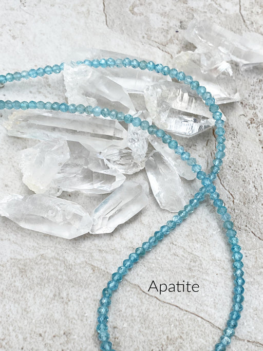 Faceted Gemstone Beaded Necklace | Apatite | Sterling Silver | Light Years Jewelry