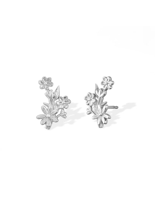 Floral Cluster Climber Posts | Sterling Silver Studs Earrings | Light Years