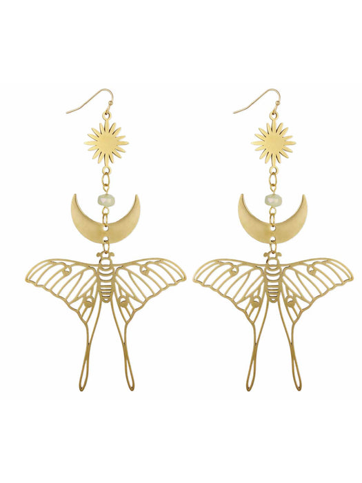 Celestial Luna Moth Statement Earrings