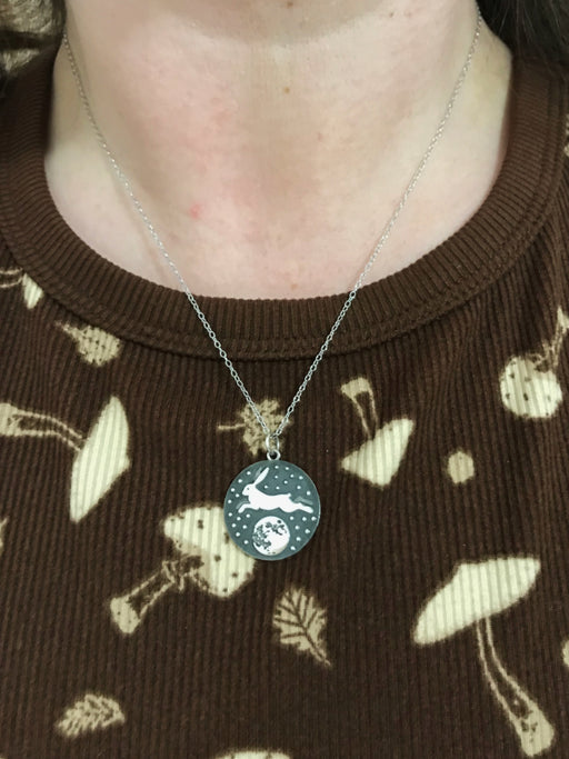 Moon Rabbit Necklace | Sterling Silver Pendant Chain | Light Years