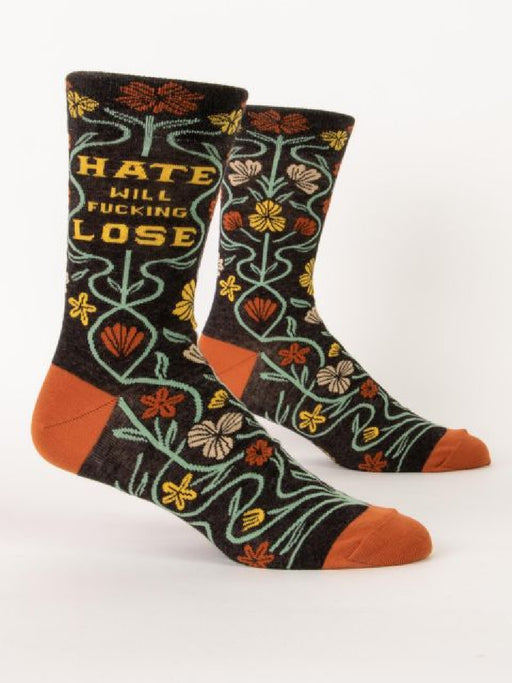 Hate Will Lose Men's Crew Socks | Gifts & Accessories | Light Years