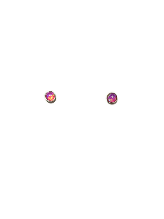 White Blue Pink Opal Posts | Sterling Silver Studs Earrings | Light Years