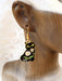 Daisy Cat Enamel Dangles | Gold Fashion Earrings | Light Years Jewelry