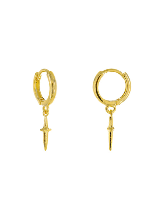 Tiny Dagger Huggie Hoops | Gold Plated Earrings | Light Years Jewelry