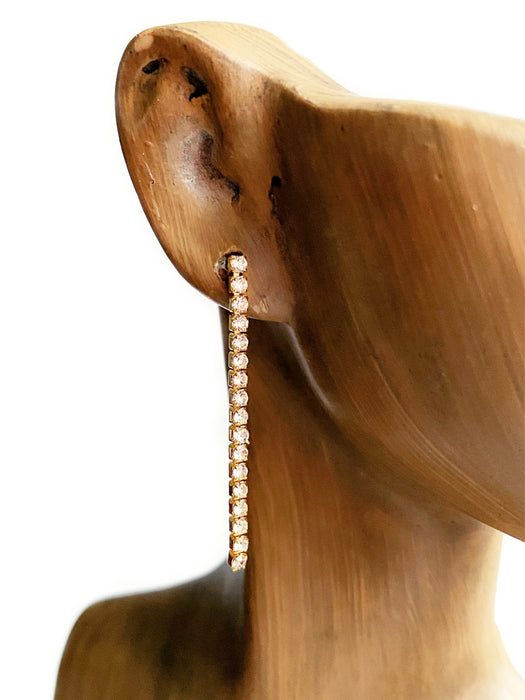 Linear CZ Posts | Gold Plated Statement Studs Earrings | Light Years