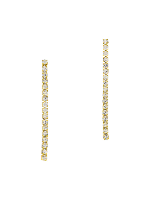 Linear CZ Posts | Gold Plated Statement Studs Earrings | Light Years