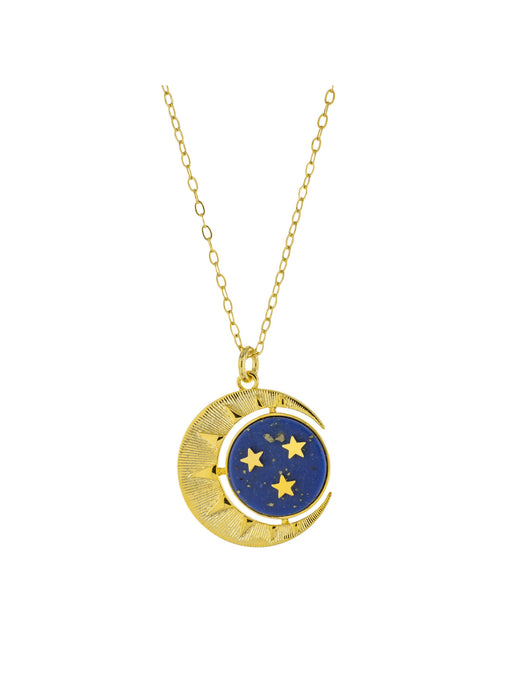 Night Sky Medallion Necklace | Gold Plated Pendant Chain | Light Years