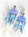 Iridescent Blue Jellyfish Statement Earrings | Silver Studs Posts | Light Years