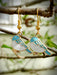 Blue Bird Enamel Dangles | Gold Fashion Earrings | Light Years Jewelry