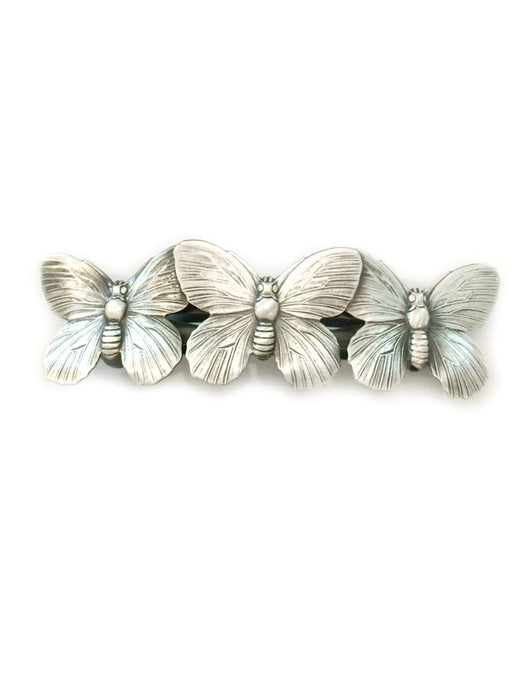 Butterfly Hair Barrette | French Brass Silver Accessory | Light Years 