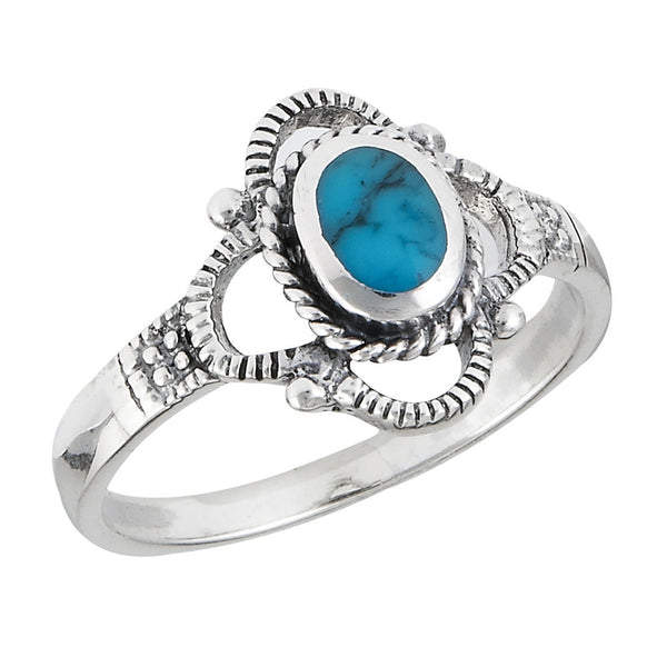 Turquoise Twist Ring | Sterling Silver Size 5 6 7 8 | Light Years Jewelry