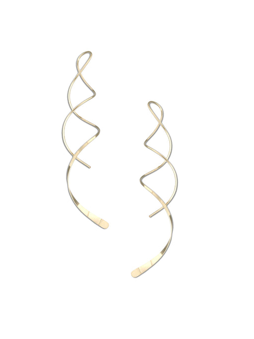 Long Twist Statement Earring | Sterling Silver Gold Filled | Light Years
