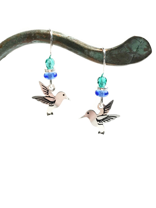 Beaded Hummingbird Dangles by Sienna Sky | Sterling Silver Earrings | Light Years