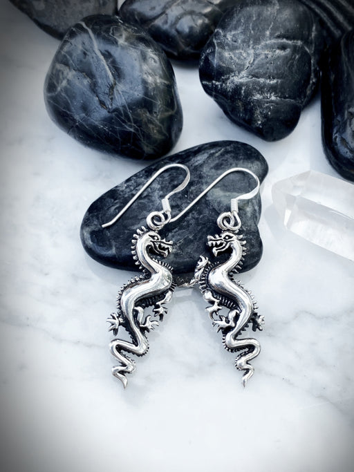 Winding Dragon Dangles | Sterling Silver Earrings | Light Years Jewelry