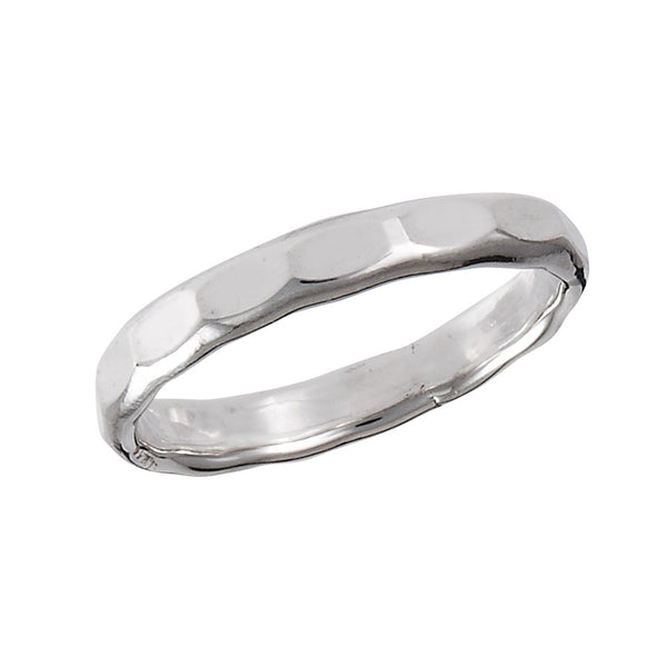 Hammered Band Ring | Sterling Silver Size 3 4 5 6 7 8 9 | Light Years Jewelry