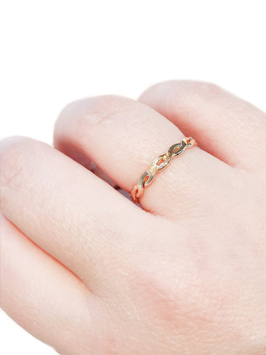 Thick Twisted Band | Gold Filled Ring Size 5 6 7 8 9 10 | Light Years