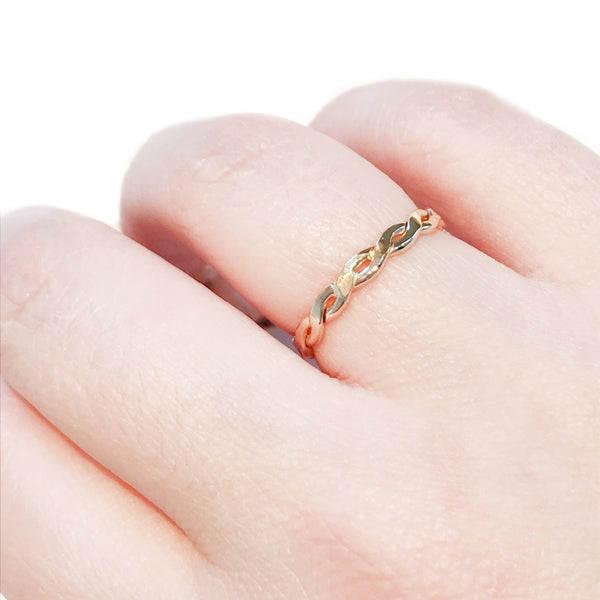 Thick Twisted Band | Gold Filled Ring Size 5 6 7 8 9 10 | Light Years