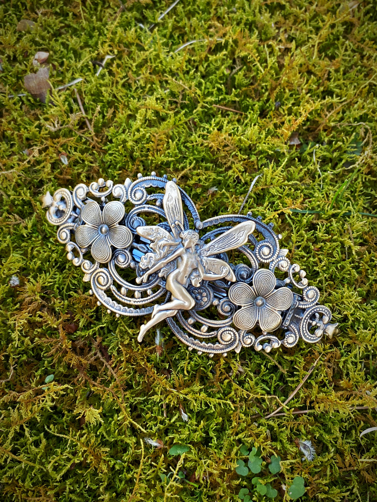 Flower Fairy French Barrette | Brass Silver Hair Accessories  display picture 2