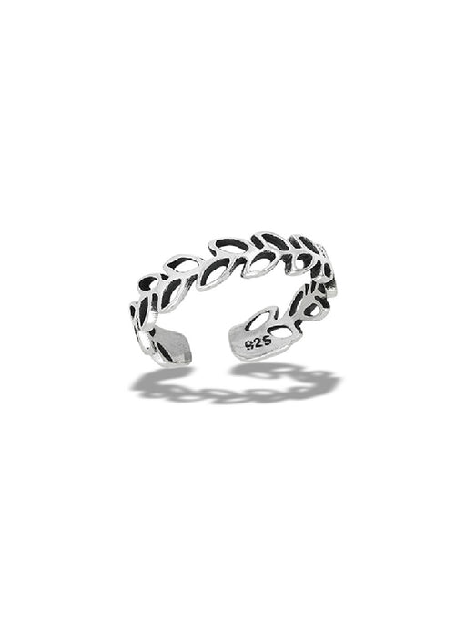 Alternating Leaves Toe Ring | Sterling Silver | Light Years Jewelry