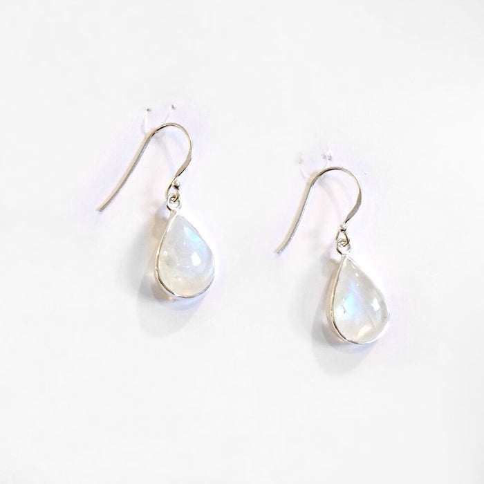 Moonstone Teardrop Dangles, $28 | Sterling Silver | Light Years Jewelry