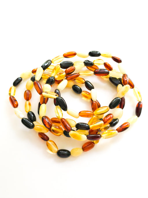 Beaded Amber Stretch Bracelets | Baltic Poland Stacking | Light Years
