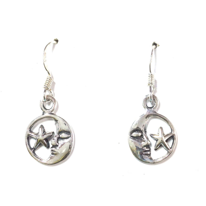 Moon And Star Dangles | Sterling Silver Earrings | Light Years Jewelry