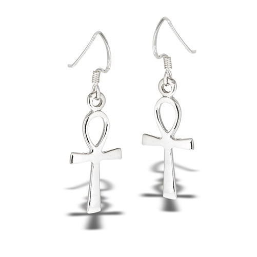 Classic Ankh Earrings | Sterling Silver Dangles | Light Years Jewelry