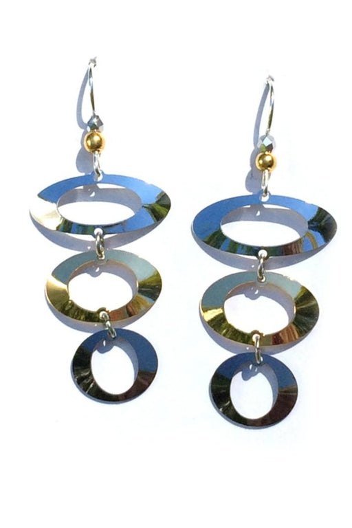 Three Ovals Earrings by Adajio | Sterling Silver Gold | Light Years 