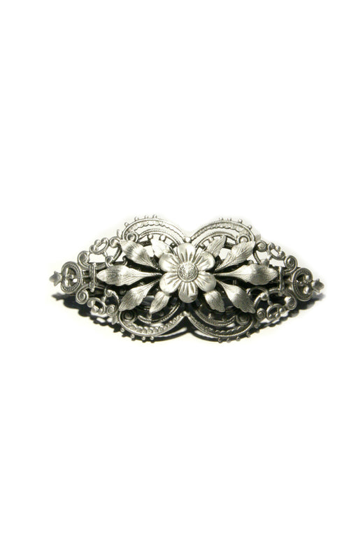 Floral Filigree Barrette | Antique Silver Hair Accessory | Light Years 