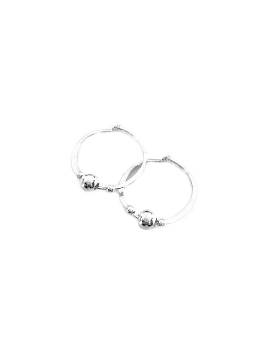 Simple Bead Hoops | Sterling Silver Earrings | Light Years Jewelry