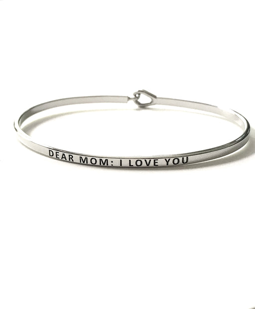 "Dear Mom, I Love You" Bracelet | Silver Gold Cuff Gift | Light Years