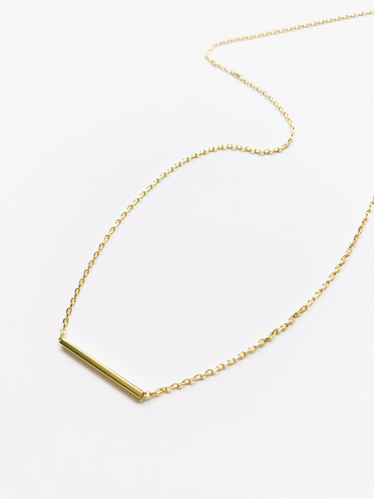 Sliding Bar Choker Necklace | Gold Plated Chain Pendant | Light Years