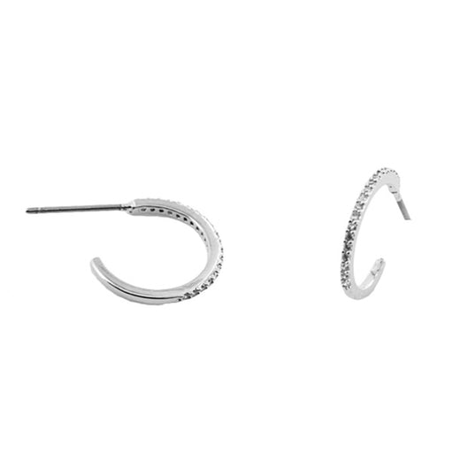 CZ Lined Hoops | Gold or Silver Plated Earrings | Light Years Jewelry