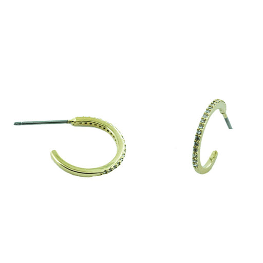 CZ Lined Hoops | Gold or Silver Plated Earrings | Light Years Jewelry