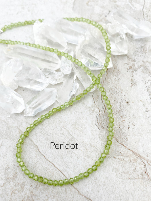 Faceted Gemstone Beaded Necklace | Peridot | Sterling Silver | Light Years Jewelry