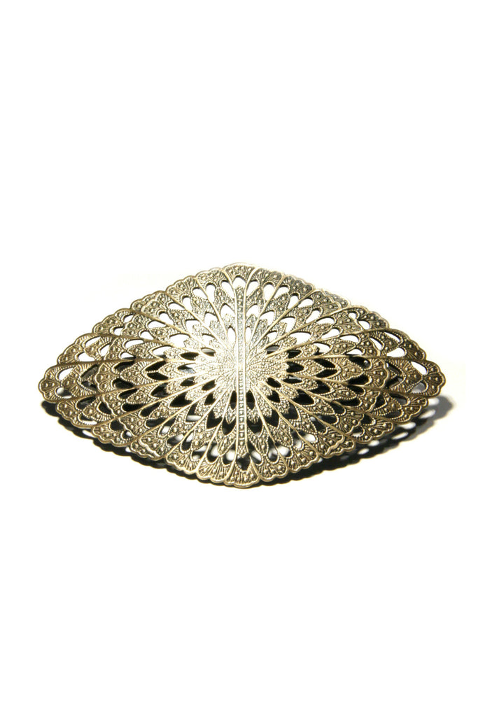 Vintage Faux Filigree Ornate Metal Hair Barret Clip 2 &1/2\
