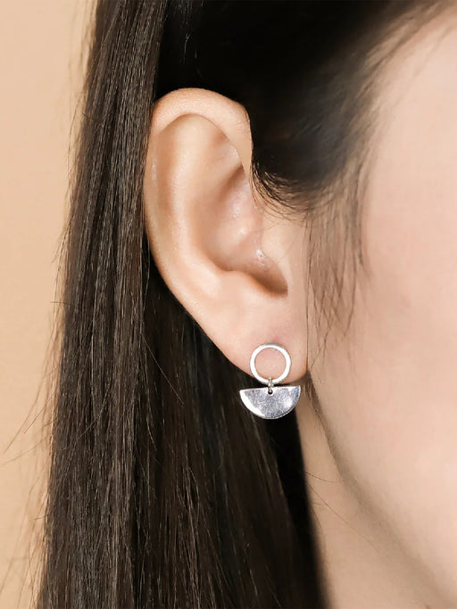 Modern Semi Circle Posts by boma | Sterling Silver Studs Earrings | Light Years