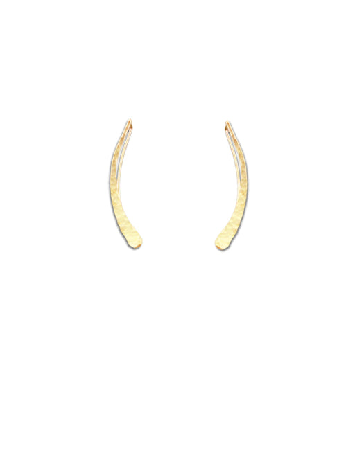 Hammered Curve Earrings | 14kt Gold Filled Threader | Light Years 