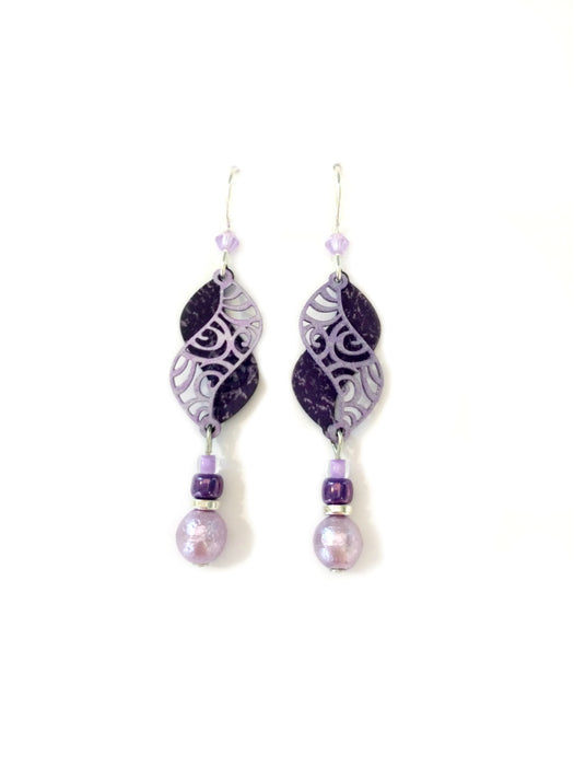 Swirled Violet Curve Earrings by Adajio | Sterling Silver | Light Years