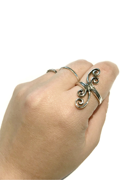 Clashing Waves Statement Ring | Sterling Silver Size 6 7 8 9 | Light Years
