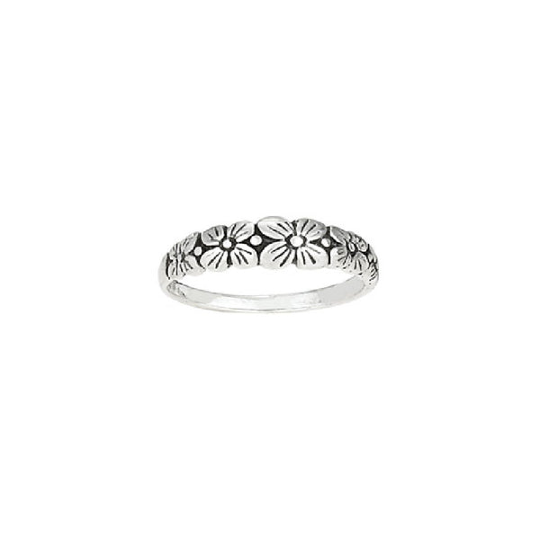 Flower Band Ring | Sterling Silver Size 6 7 8 9 | Light Years Jewelry