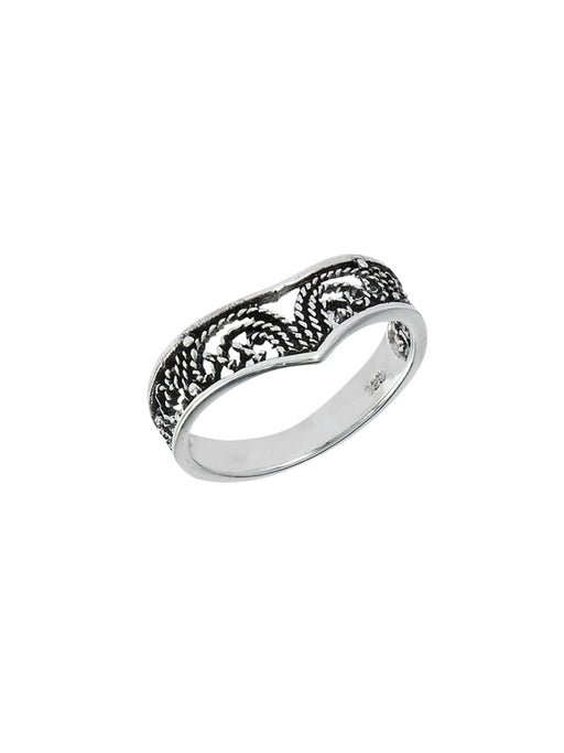 Filigree Chevron Ring | Sterling Silver Size 5 6 7 8 9 | Light Years