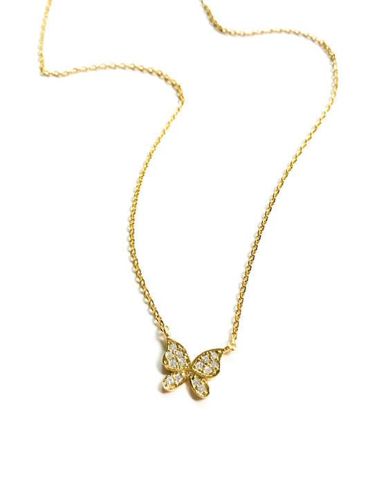 Le Vian Garden Party Diamond Butterfly Necklace 1/6 ct tw 14K Honey Gold  18