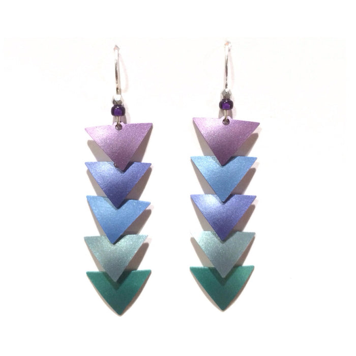 Ombre Triangle Statement Earrings | Purple, Blue, Teal | Light Years